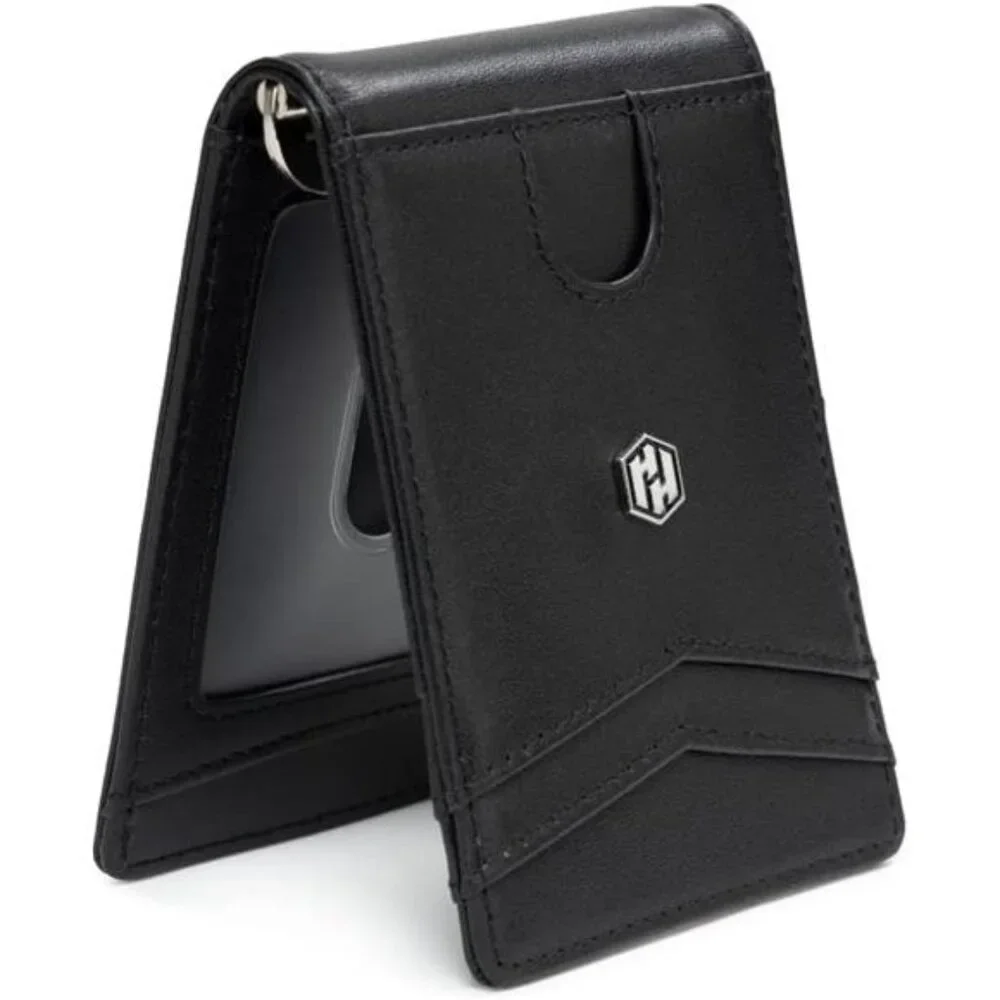 Men's Billfold Wallet with Metal Money Clip RFID Blocking Credit Card Holder